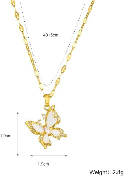 Elegant Gold Butterfly Pendant Necklace