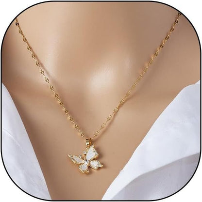 Elegant Gold Butterfly Pendant Necklace