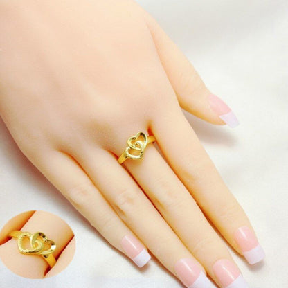 Gold plated Retro Heart Ring (Adjustable Size)